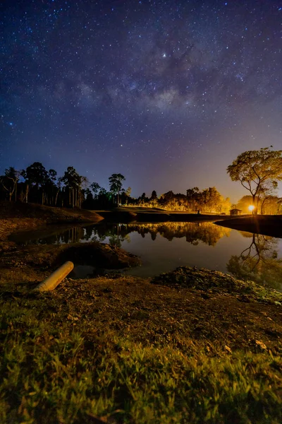 Noite Estrelada Com Láctea Alor Setar Kedah Malásia Imagem Contém — Fotografia de Stock