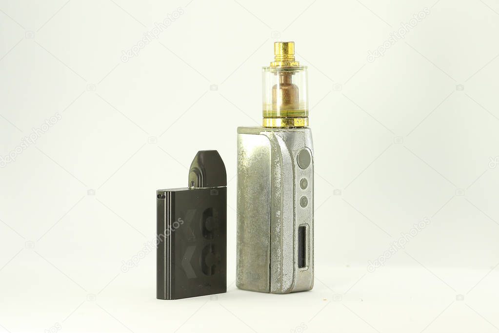 electronic cigarettes collection isolated on white
