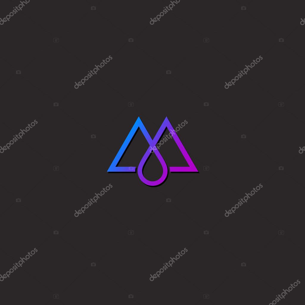 Mounting emblem. Gradient Monogram with a drop