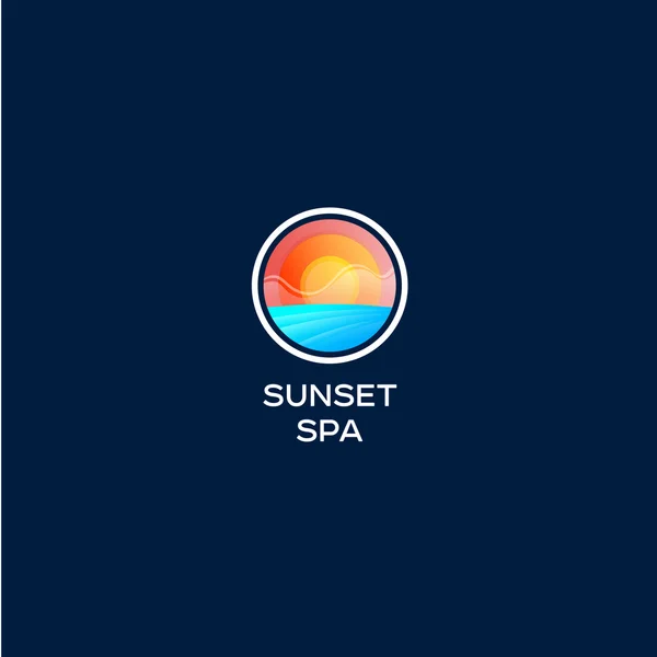 Logo del spa Sunrise. Turismo o emblema del resort . — Archivo Imágenes Vectoriales