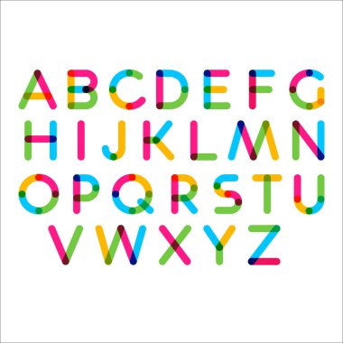 Renkli Marker harfler. Alfabe.