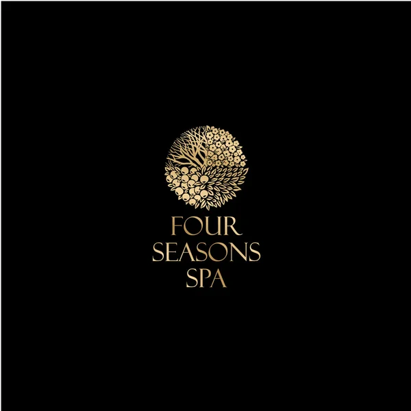 4 sezon logo, spa. — Stok Vektör