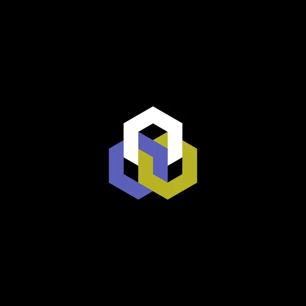 Logo industriel et chimique. Bâtiment ou technologie hexagonal . — Image vectorielle