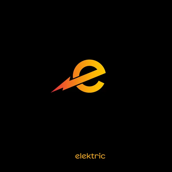 Elektrik logosunu görmeniz gerekir. E monogram. — Stok Vektör
