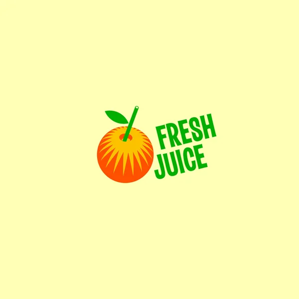 Logo de jugo fresco. Logo de fruta ecológica — Archivo Imágenes Vectoriales