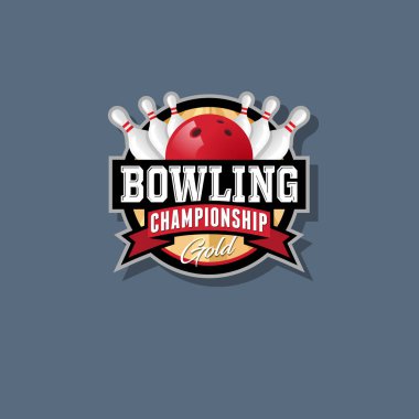 Bowling Şampiyonası amblemi. Bowling logosu. 