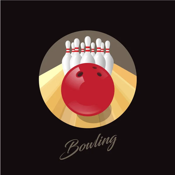 Bowlingové ilustrace. Bowlingové logo. — Stockový vektor