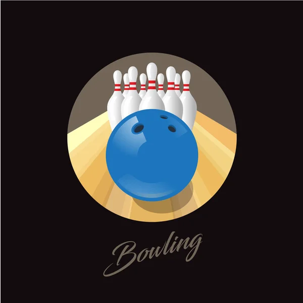 Bowlingové ilustrace. Bowlingové logo. — Stockový vektor