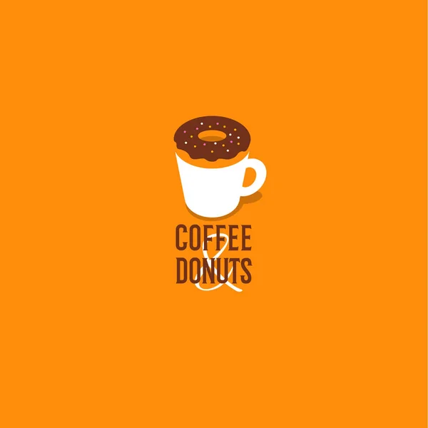 Kaffee und Donut. Café-Emblem. — Stockvektor