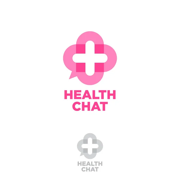 Logotipo de conversa médica. emblema de bate-papo saúde. Ícone de consulta médica online . — Vetor de Stock