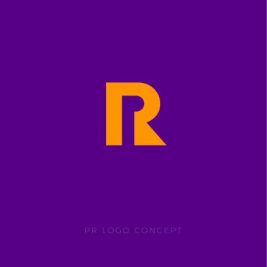 PR logo kavramı. PR monogram. Halkla ilişkiler logosu.