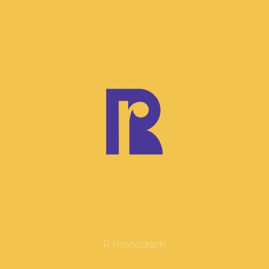 R baş harfleri. R logosu.