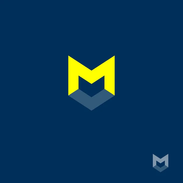 M letter. M monogram. — Stock Vector