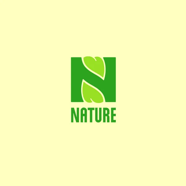 N brief. N monogram. Embleem van de natuur. — Stockvector