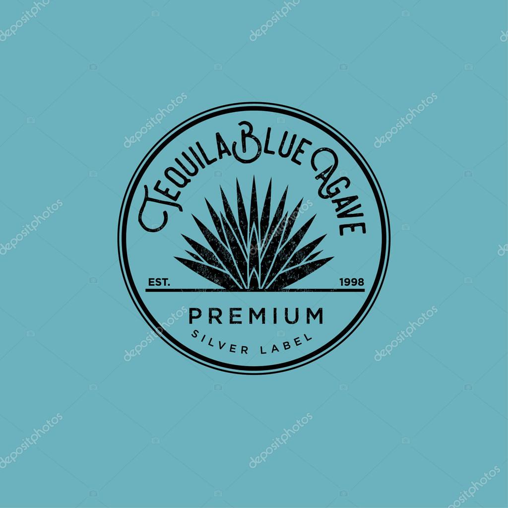 Agave in a circle on a blue background.