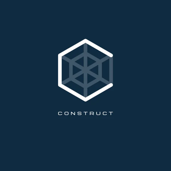 C de monogram. C de brief. Construct-logo — Stockvector
