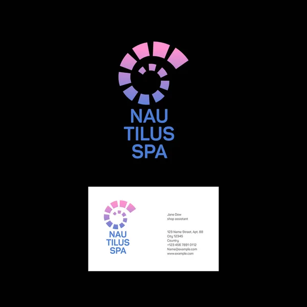 Logo et identité du spa. Logo Nautilus Spa . — Image vectorielle