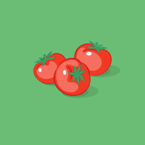 Ilustrace. Tři rajčata. — Stockový vektor
