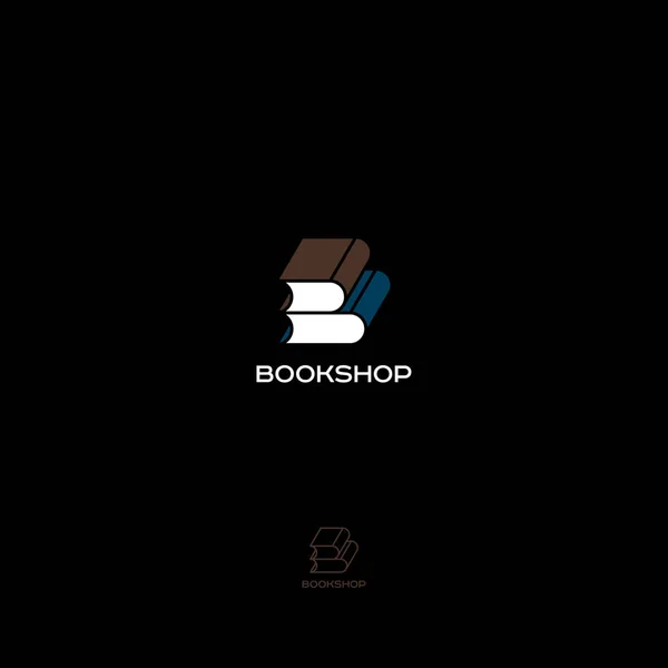 Kitapçı, B logo, monogram B, kitapçı logosu — Stok Vektör
