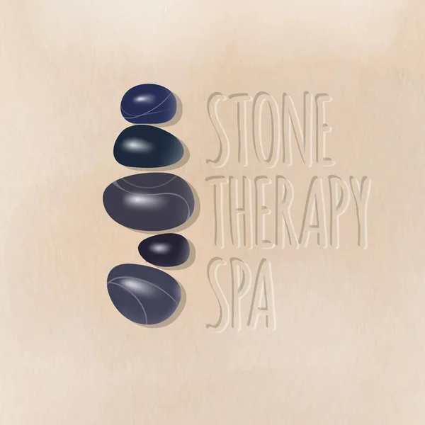 Stone terapi Spa logotyp. — Stock vektor
