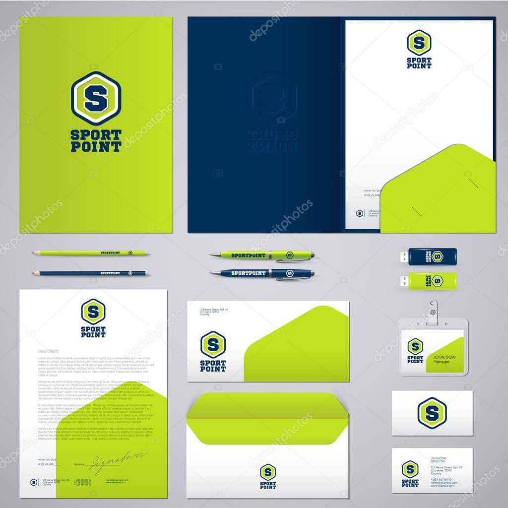 Identity,  logo, blank, envelope, folder, business cards.