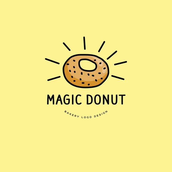 Bäckerei & Donut-Logo. Bäckereiemblem. — Stockvektor