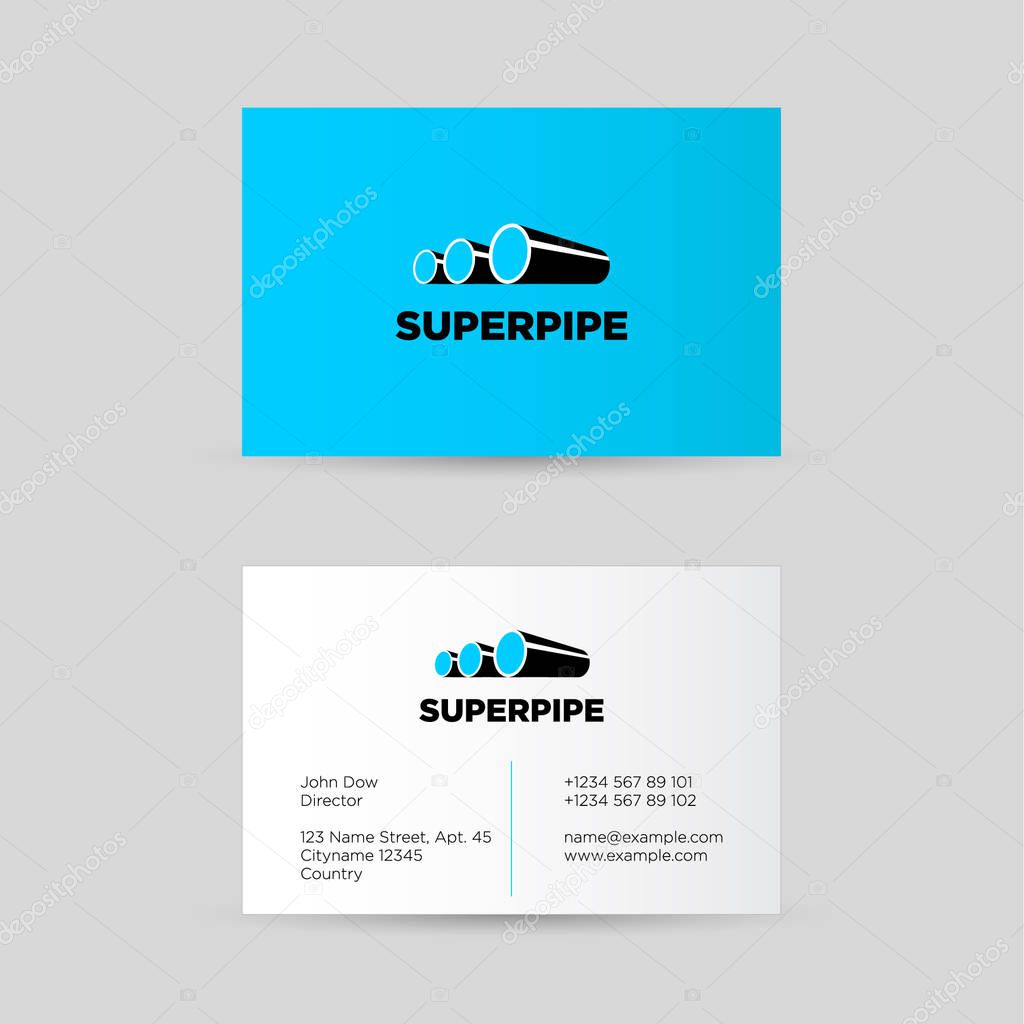Corporate vector logo design template Isolated on blue white background.