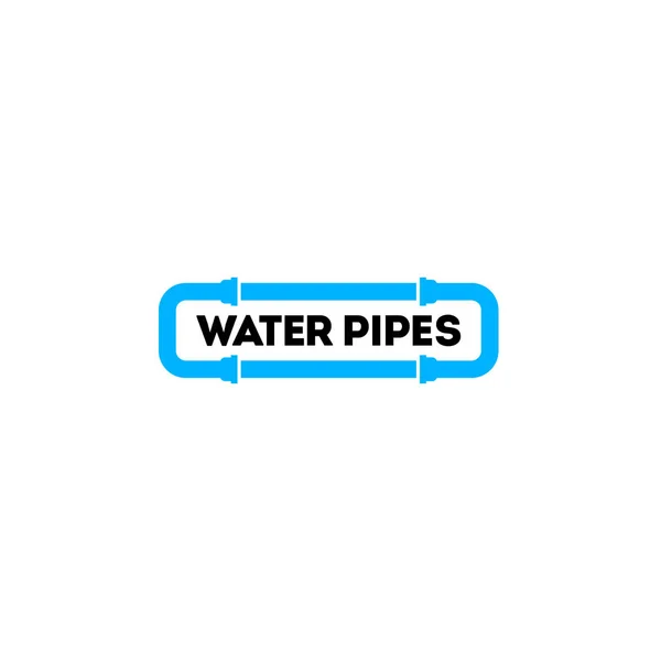Blue Water Pipes Logo & Branding. Tubo de planta. Funciona. Fontanería. Servicio de tuberías . — Archivo Imágenes Vectoriales