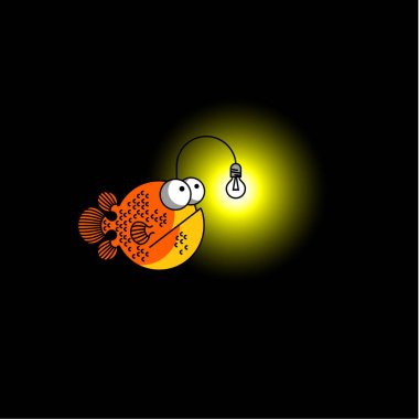 Cartoon fish-lantern illustration. clipart