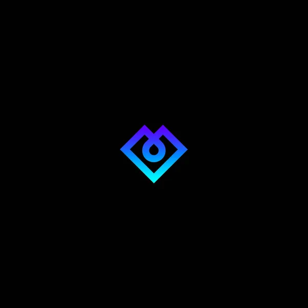 Logotipo azul gradiente. V monograma . — Vetor de Stock