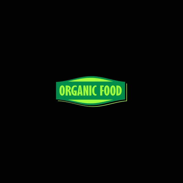 Logo de alimentos ecológicos. Verde. Alimentación saludable. Letrero. Emblema . — Archivo Imágenes Vectoriales