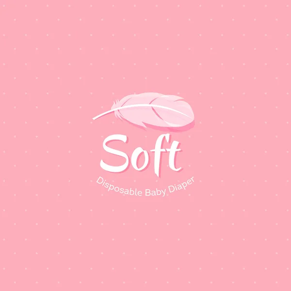 Logo doux pour couches pour bébés. Vêtements ou linge de maison pour enfants . — Image vectorielle