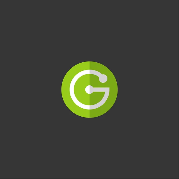 G logo. The letter G in a green circle. Monogram. — Stock Vector