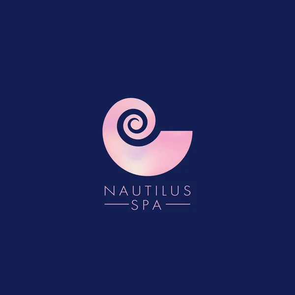 Nautilus nacre. Spirale. Coquille. Logo Spa . — Image vectorielle