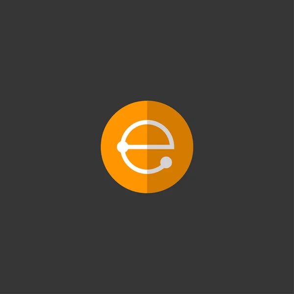 Logo E datar. E monogram. Ikon E . - Stok Vektor