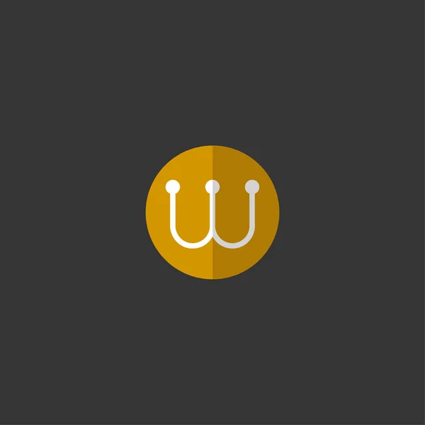 Logo plat W. Monogramme W. icône W . — Image vectorielle