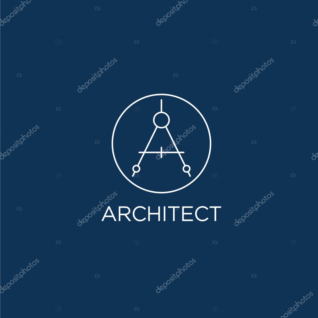 Letter A, dividers, isolated in the circle.