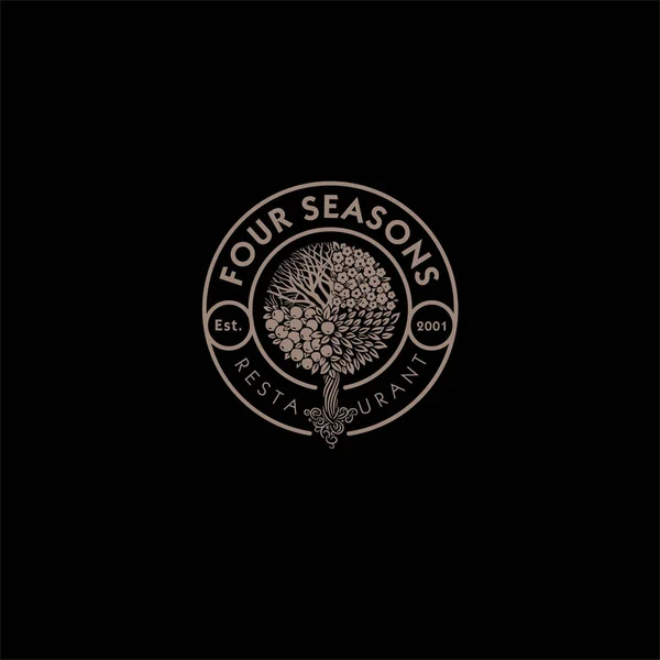 Logo del ristorante Four Seasons. Ristorante o emblema dell'hotel . — Vettoriale Stock