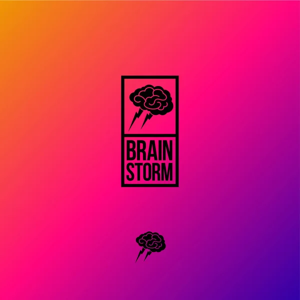 Beyin fırtınası logosunu görmeniz gerekir. Beyin fırtınası amblemi. — Stok Vektör