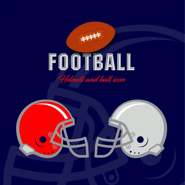 Футбольный шлем и икона мяча — стоковый вектор