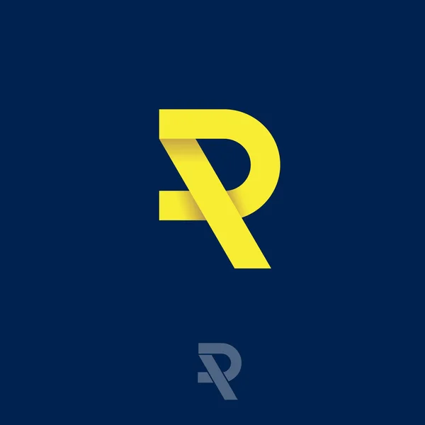 Logotipo R origami. Carta R . — Vector de stock