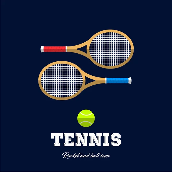 Raqueta de tenis e ícono de pelota. — Vector de stock