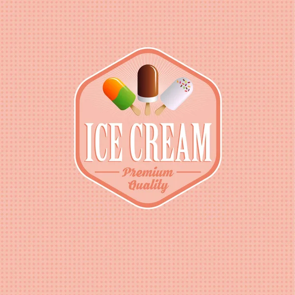 Ice cream logo. Popisek. — Stockový vektor