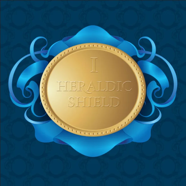 Escudo heráldico dourado . — Vetor de Stock