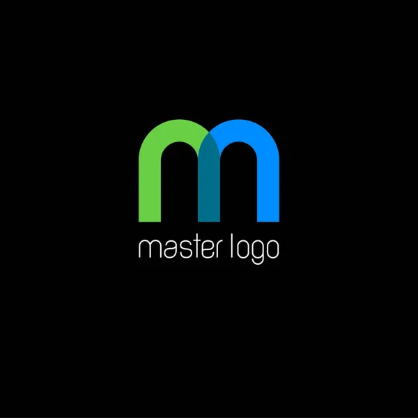 M モノグラム。マスターのロゴ。パイプラインのロゴ. — ストックベクタ