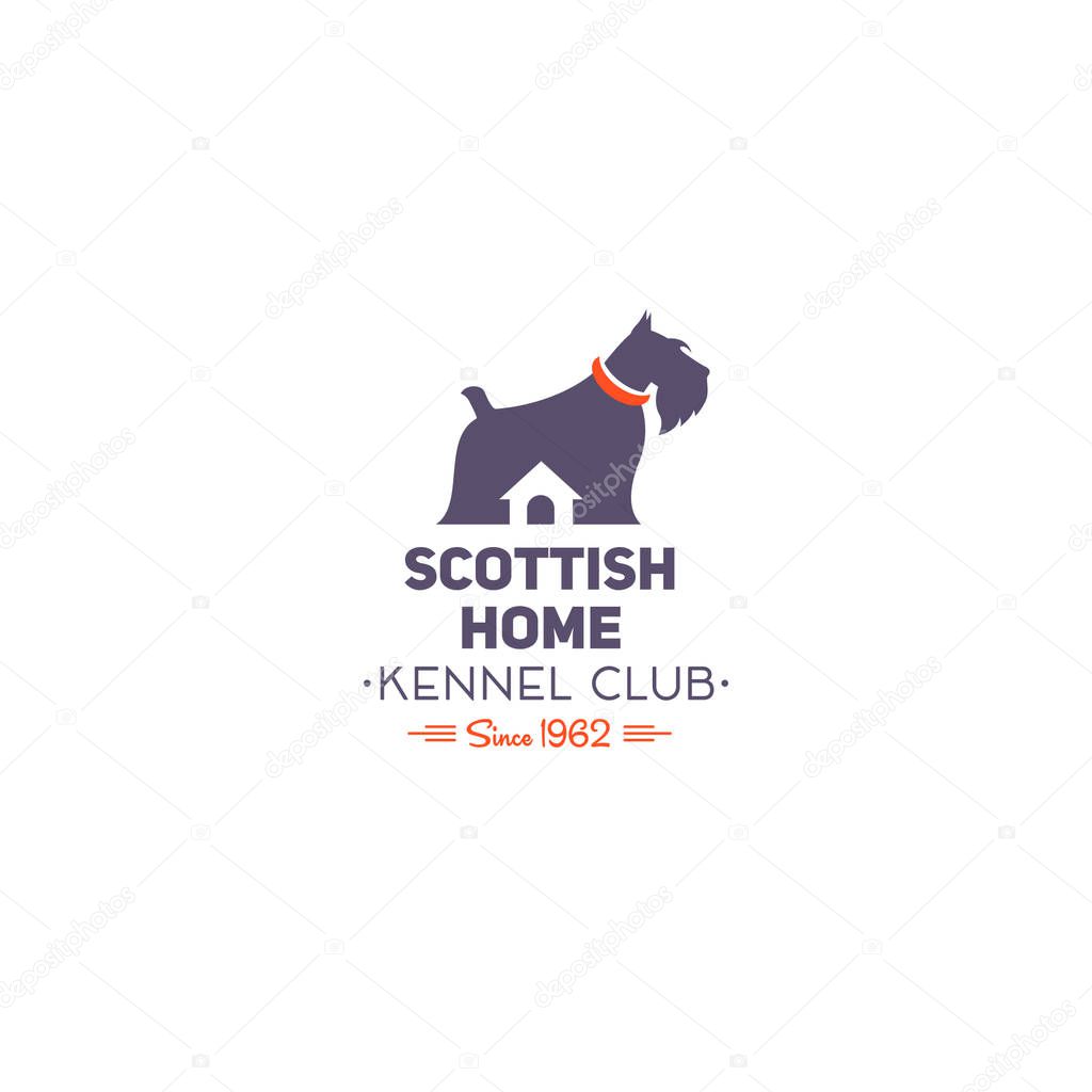 Flat dog kennel emblem.