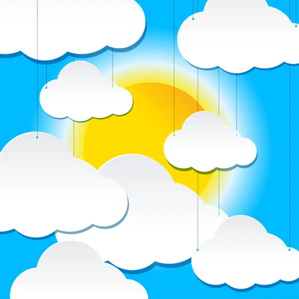 Sonne und Wolken Illustration. — Stockvektor