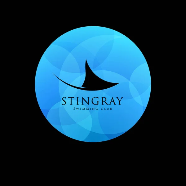 Mantas simning eller dykning klubb logo. — Stock vektor