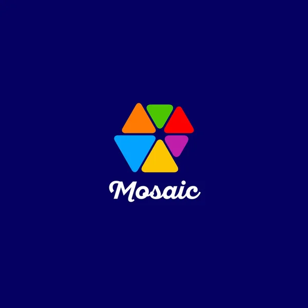 Logo de mosaico. Emblema mosaico . — Archivo Imágenes Vectoriales