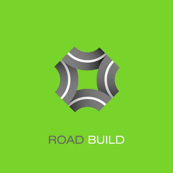 Κατασκευή δρόμου λογότυπο. Κατασκευή δρόμων έμβλημα. — Διανυσματικό Αρχείο